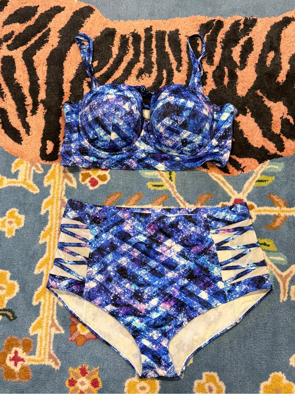 Torrid Galaxy Print High Waisted Bikini Set